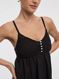Camisole bimatière à col V
