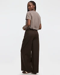 Pantalon à jambe large en mélange de lin