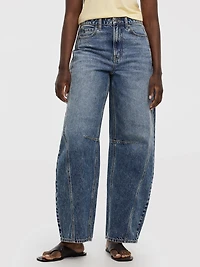 Pantalon taille mi-haute à jambe ballon