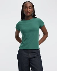 Fitted Crew-Neck Ribbed T-Shirt - R Essentials