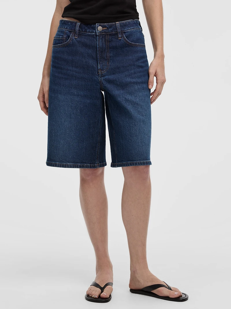 Bermuda en jean à taille mi-haute