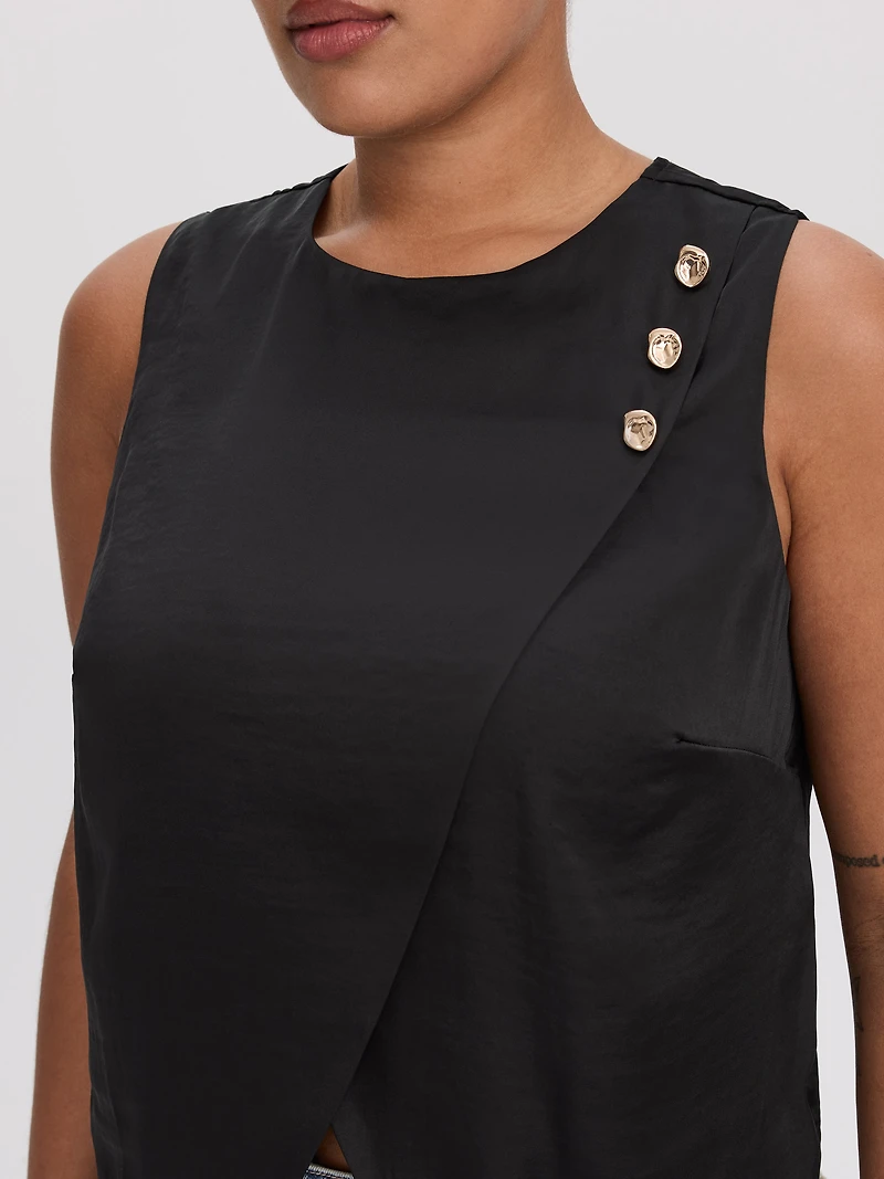 Sleeveless Wrap Top