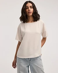 Short-Sleeve Crew-Neck T-Shirt Blouse