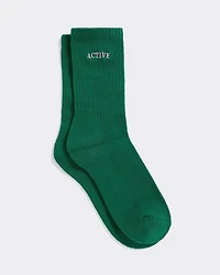 Ribbed Socks with Word at Hem