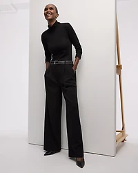 Wide-Leg High-Rise Crepe Pants