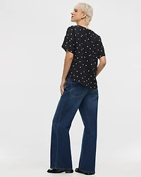 Short-Sleeve Crew-Neck T-Shirt Blouse