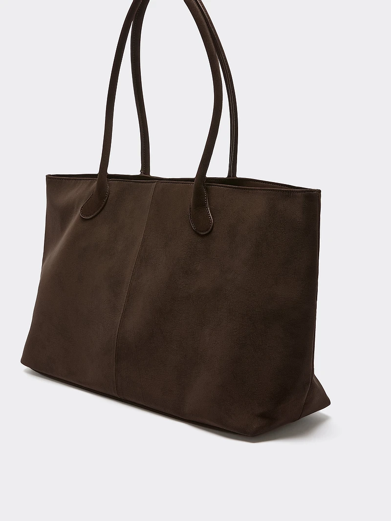 Faux Suede Tote Bag