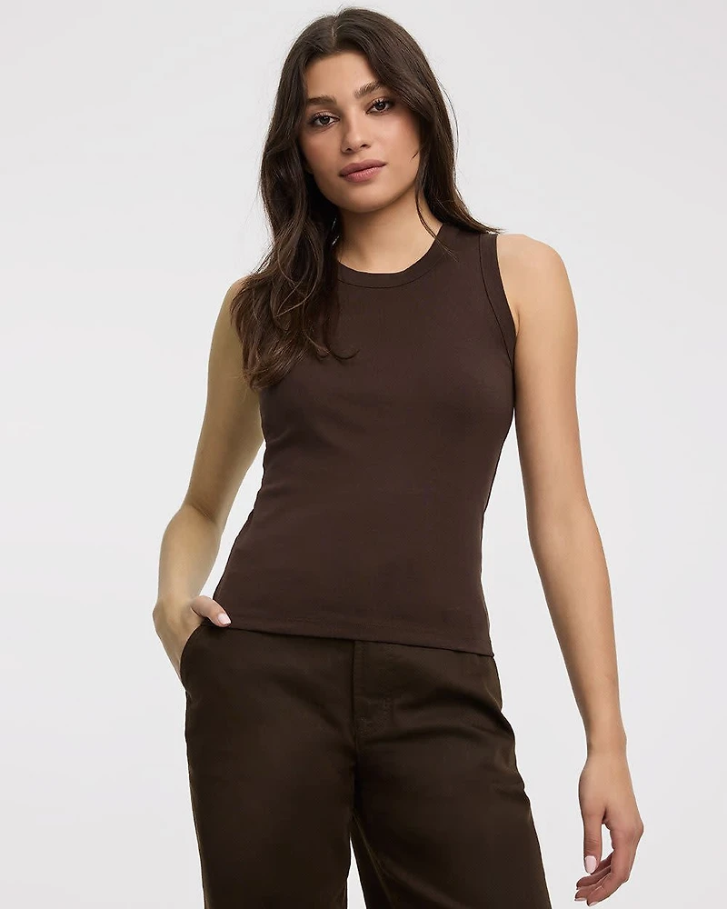 Ribbed Crew-Neck Tank - R Essentials