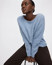 Striped Long-Sleeve Boat-Neck Sweater