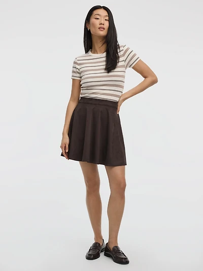 Faux-Suede A-Line Mini Skirt