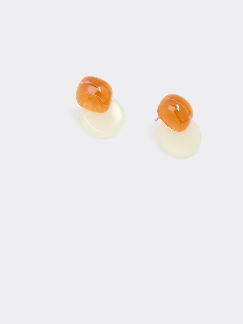 Two-Tone Resin Earrings