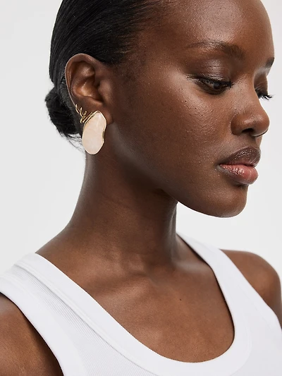 Boucles d'oreilles avec pièces de résine ovale