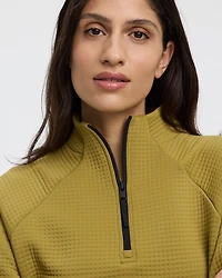Long-Sleeve Half-Zip Mock-Neck Pullover - Hyba