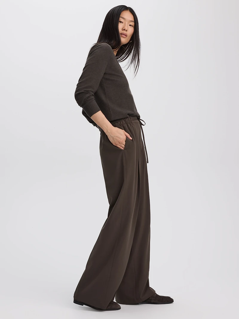 Pantalon à jambe large taille haute