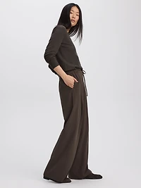 Pantalon à jambe large taille haute