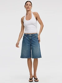 Mid-Rise Denim Bermuda