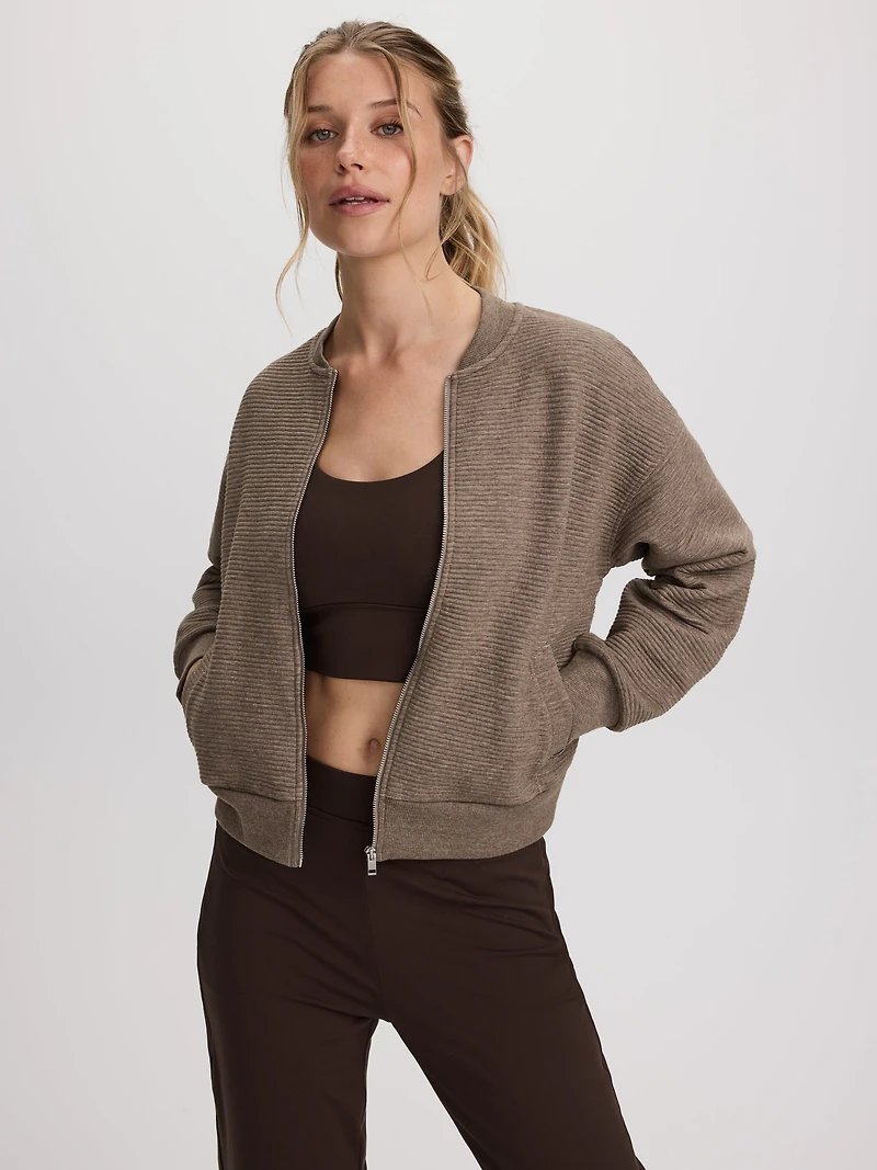 Veste style aviateur en jacquard