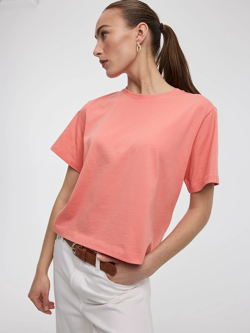 T-shirt boxy à col rond