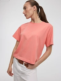 T-shirt boxy à col rond