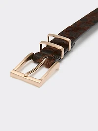 Dark Leopard-Print Belt