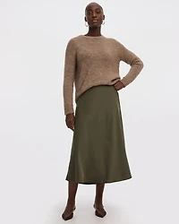 Satin A-Line Midi Skirt