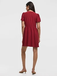 Short-Sleeve V-Neck Dress
