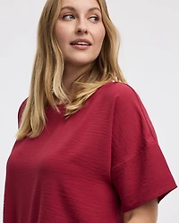 Short-Sleeve Crew-Neck T-Shirt Blouse