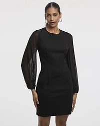 Long-Sleeve Bodycon Mini Dress with Rhinestones