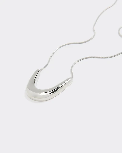 Long Necklace with U-Shaped Pendant