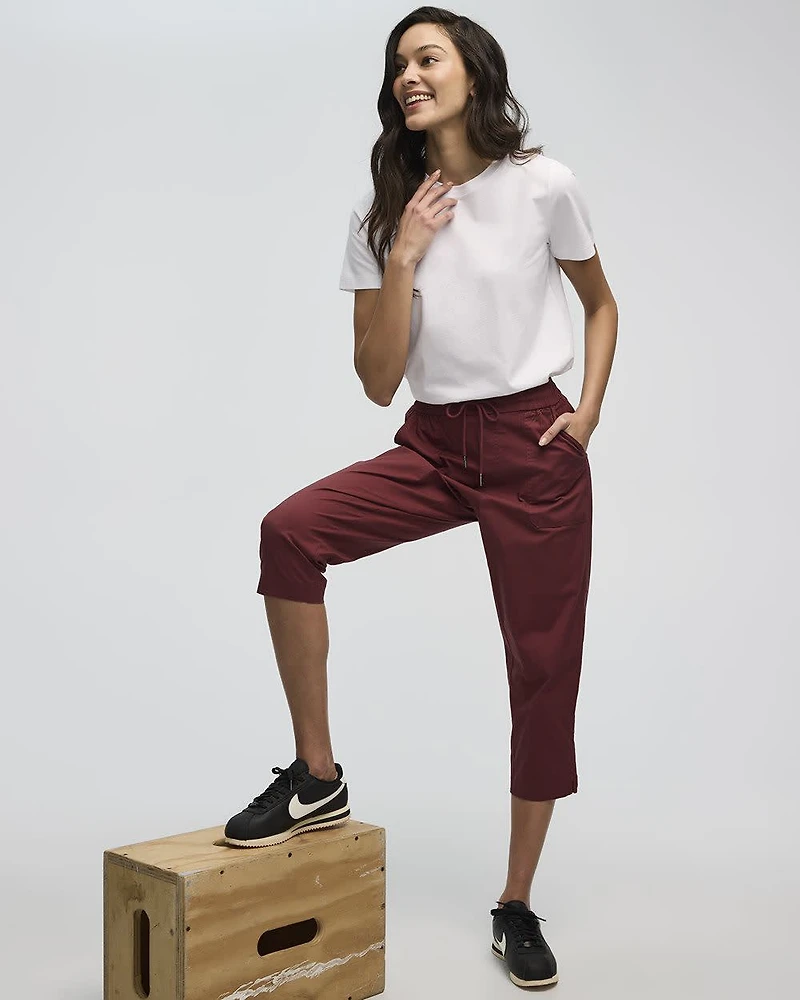 Pantalon capri en popeline