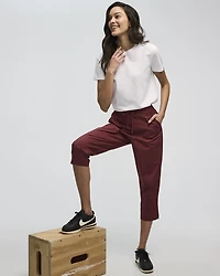 Pantalon capri en popeline