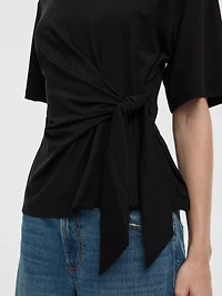 T-shirt à col rond avec noeud