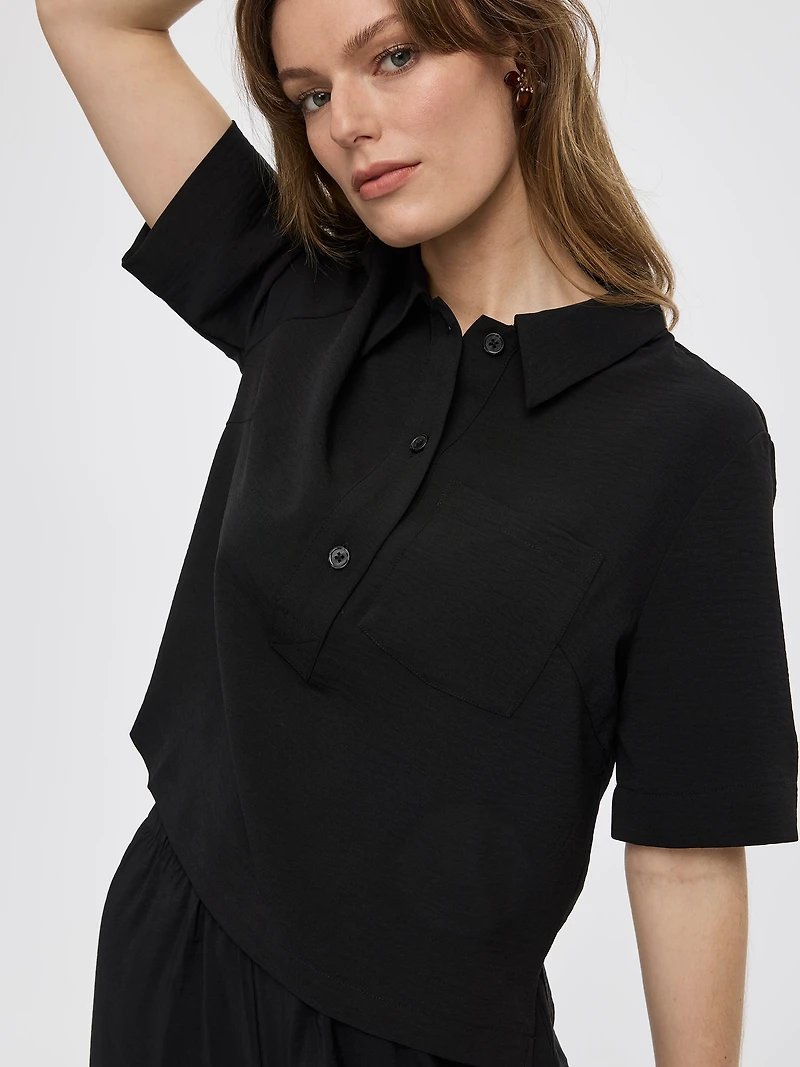 Blouse à manches courtes et col chemisier