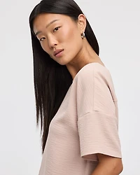 Short-Sleeve Crew-Neck T-Shirt Blouse