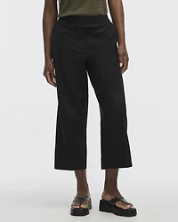 Cropped Wide-Leg Linen-Blend Pant
