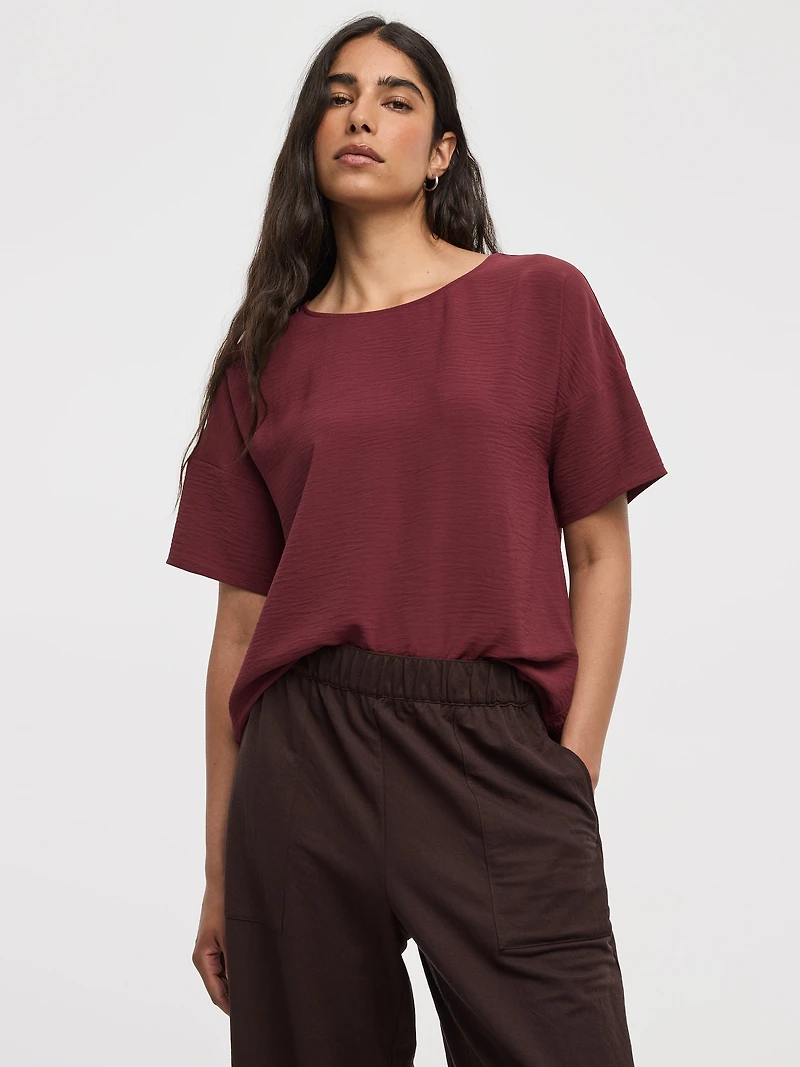Crew-Neck T-Shirt Blouse
