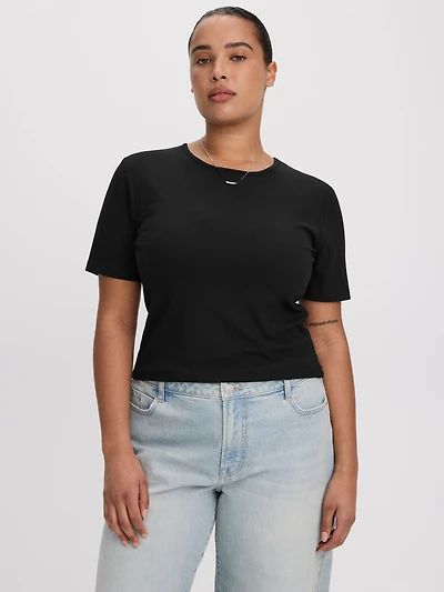 Long-Sleeve Crew-Neck Ribbed T-Shirt - R Essentials