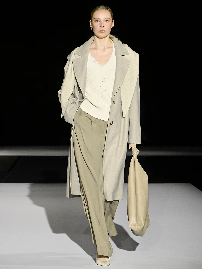 Manteau long à simple boutonnage