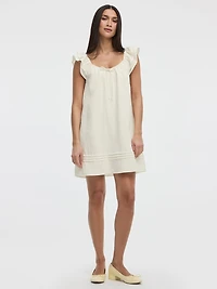 V-Neck Mini Dress with Ruffles