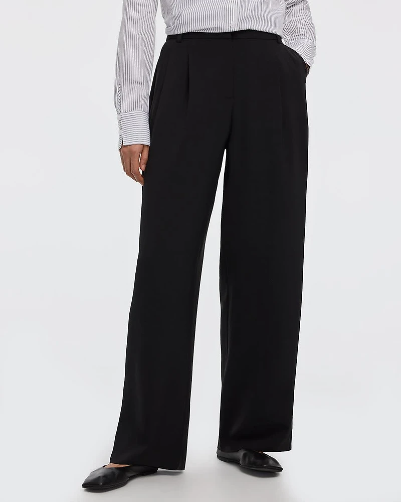 Wide-Leg Mid-Rise Pants