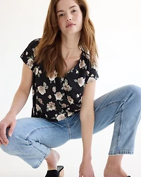 Extended-Sleeve V-Neck Tunic