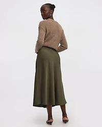 Satin A-Line Midi Skirt