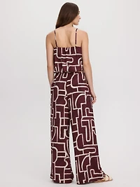 Pantalon à enfiler jambe large et taille haute