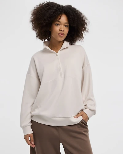 Half-Zip Mock-Neck Pullover - HYLUX Hyba