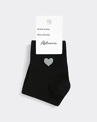 Cotton Crew Socks with Heart
