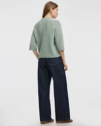 Pull ample à manches aux coudes et col rond