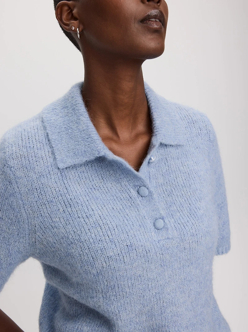 Pull polo à manches courtes