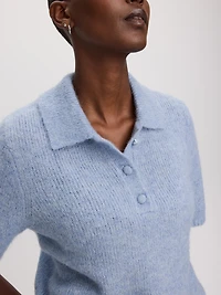 Pull polo à manches courtes
