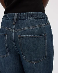 Wide-Leg Mid-Rise Jean with Drawstring