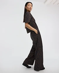 Wide-Leg High-Rise Pull-On Pant